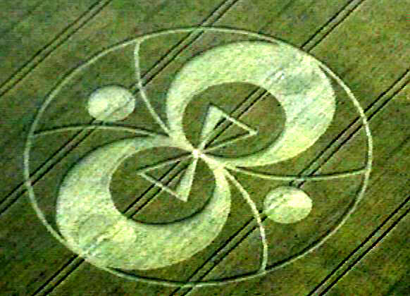 Crop Circle 2001 en forme de chronodrome